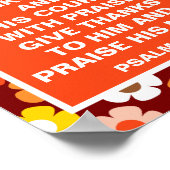 Retro Herfst Herfstbloemen Rode Thanksgiving Poster (Hoek)