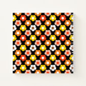 Retro Herfst Herfstbloemen Zwart Kinder Sketchbook Notitieboek (Achterkant)