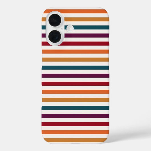 Retro herfst multi-kleurige horizontale gestreepte Case-Mate iPhone case (Achterkant)