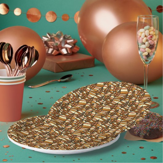 Retro Herfst Papieren Borden Bordje (Multi)