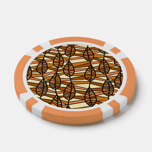 Retro herfst poker chips (Enkel)