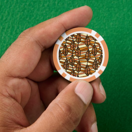 Retro herfst poker chips (Hand)