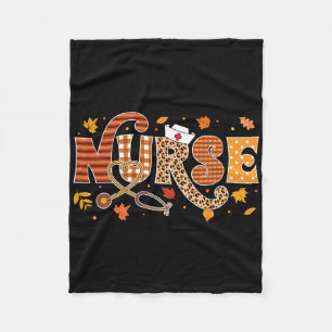 Retro Herfst Pompoen Herfst Verpleegkundige Life T Fleece Deken