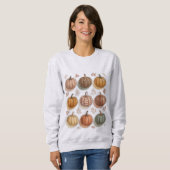 Retro Herfst Pompoenen T-shirt | najaar (Voorkant volledig)