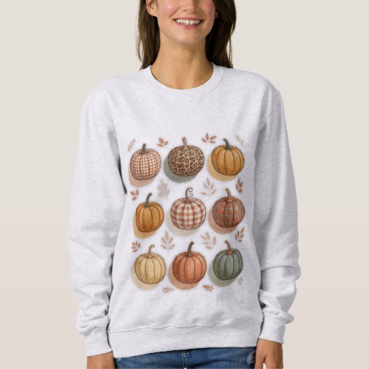 Retro Herfst Pompoenen T-shirt | najaar (Voorkant)