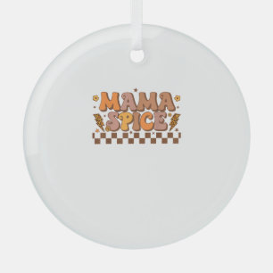 Retro Herfst Pumpkin najaar Thanksgiving Familie m Glas Ornament
