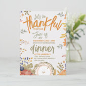 Retro Herfst Sage Thanksgiving Diner Waterverf Kaart (Staand voorkant)