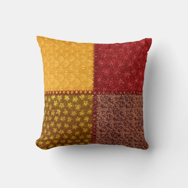 Retro Herfst schroot patchwork Pillow Kussen (Voorkant)