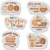 Retro Herfst Thanksgiving feestberichten Sticker (Voorkant)