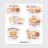 Retro Herfst Thanksgiving feestberichten Sticker (Vel)