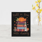 Retro Herfst verliefd op het boek Autumn Pumpki Kaart (Gele Bloem)