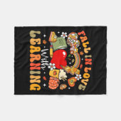 Retro Herfst verliefd op het leren van herfstpompo Fleece Deken (Voorkant (Horizontaal))
