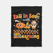 Retro Herfst verliefd op het leren van herfstpompo Fleece Deken (Voorkant)