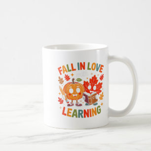 Retro Herfst verliefd op het leren van herfstpompo Koffiemok