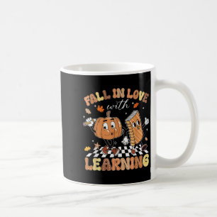 Retro Herfst verliefd op het leren van herfstpompo Koffiemok