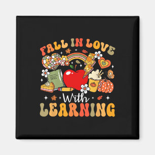 Retro Herfst verliefd op het leren van herfstpompo Magneet