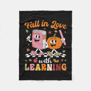 Retro Herfst Verliefd Worden Op Leren Herfst Pompo Fleece Deken