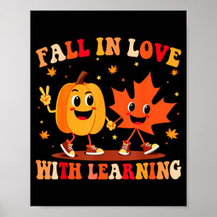 Retro Herfst Verliefd Worden Op Leren Herfst Pompo Poster