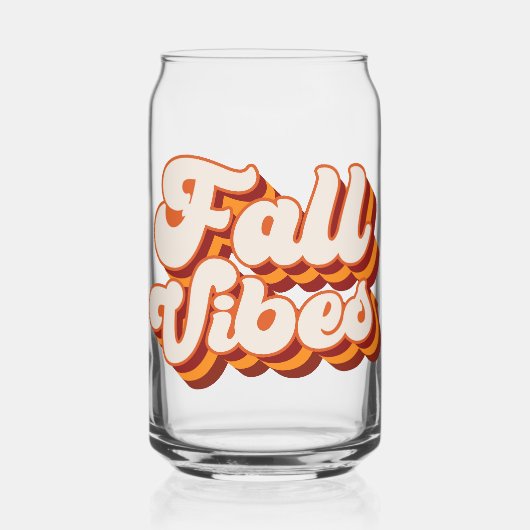 Retro Herfst Vibes Blikvorm Glas (Voorkant)