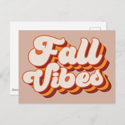 Retro Herfst Vibes Briefkaart (Voorkant / Achterkant)