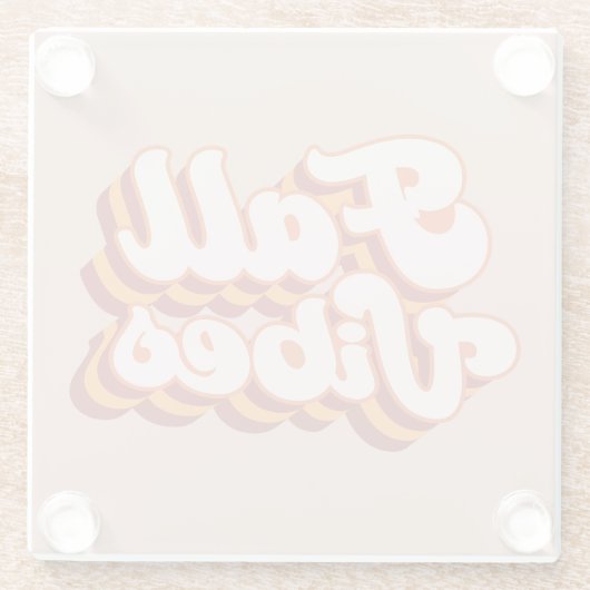 Retro Herfst Vibes Glazen Onderzetter (Achterkant)