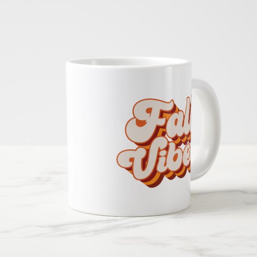 Retro Herfst Vibes Grote Koffiekop (Voorkant rechts)