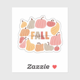 Retro Herfst Vibes Mok met Schattigee kleurrijke p Sticker