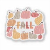 Retro Herfst Vibes Mok met Schattigee kleurrijke p Sticker (Voorkant)