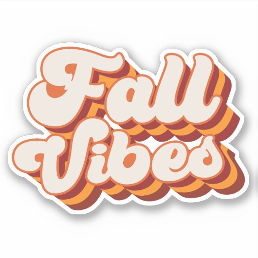 Retro Herfst Vibes Sticker (Voorkant)