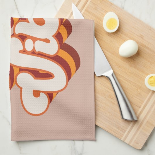 Retro Herfst Vibes Theedoek (Quarter Fold)