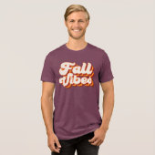 Retro Herfst Vibes Tri-Blend Shirt (Voorkant volledig)