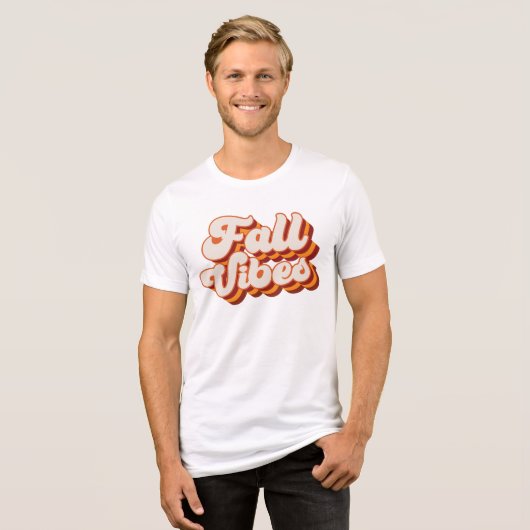 Retro Herfst Vibes Tri-Blend Shirt (Voorkant volledig)