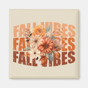 Retro Herfst vibes waterverf wilde bloemen bladere Magneet