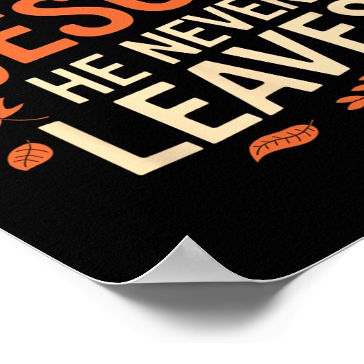 Retro Herfst voor Jezus Hij verlaat Thanksgiving n Poster (Hoek)