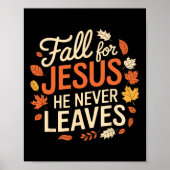 Retro Herfst voor Jezus Hij verlaat Thanksgiving n Poster (Voorkant)