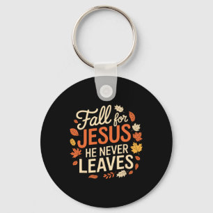 Retro Herfst voor Jezus Hij verlaat Thanksgiving n Sleutelhanger