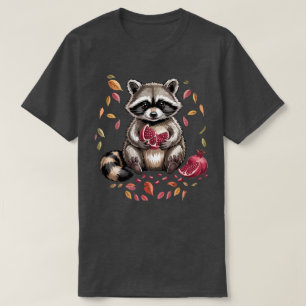 Retro Herfst Vruchten   Wasbeer Eet Granaatappel A T-shirt