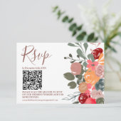 Retro herfst waterverf foto QR bruiloft RSVP (Staand voorkant)