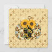 Retro Herfst Zonnebloem Pompoen Platte Kaart (Voorkant)