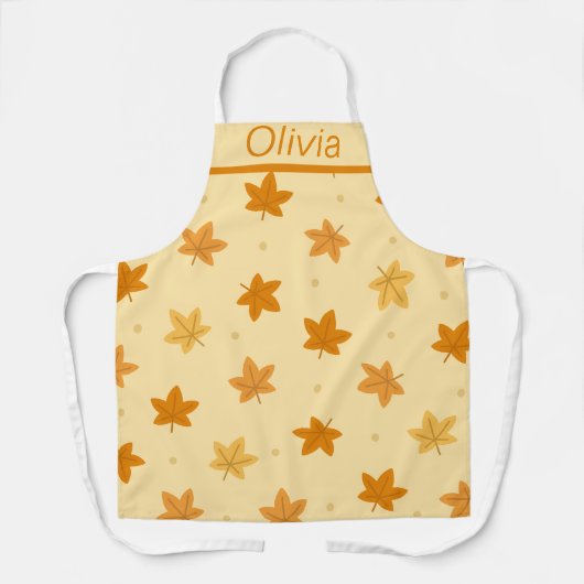 Retro  Herfstbladeren Patroon Schort (Voorkant)