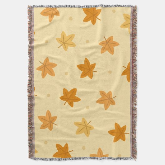 Retro  herfstbladpatroon deken (Voorkant Verticaal)