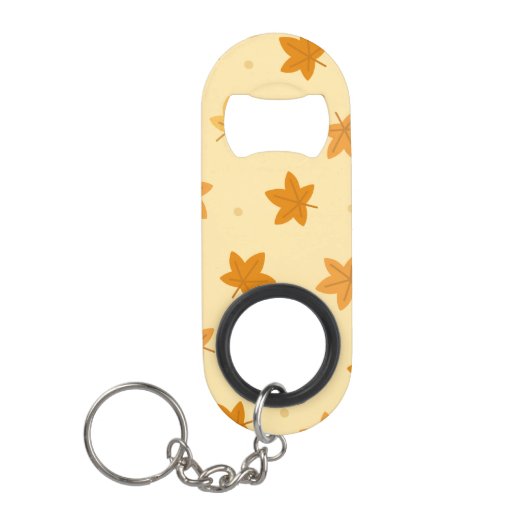 Retro herfstbladpatroon mini flessenopener (Voorkant)