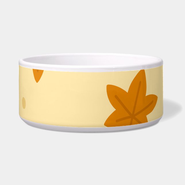 Retro  herfstbladpatroon voerbakje (Voorkant)