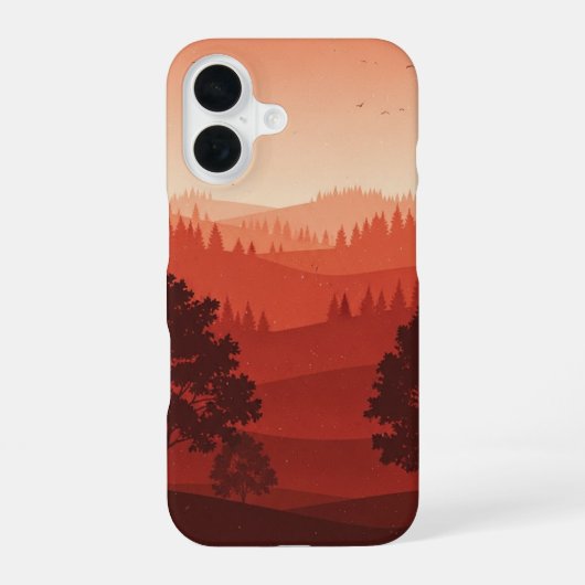 Retro herfstbos iPhone 16 hoesje (Achterkant)