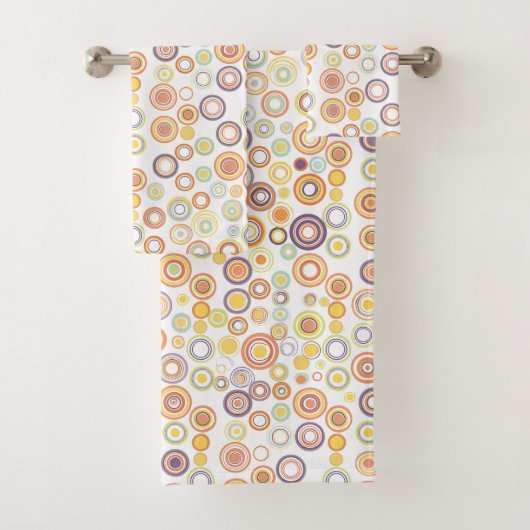 Retro Herfstcirkels Bad Handdoek (Insitu)