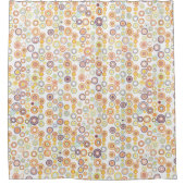 Retro Herfstcirkels Douchegordijn (Voorkant)