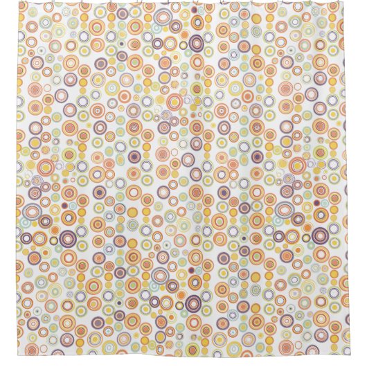 Retro Herfstcirkels Douchegordijn (Voorkant)