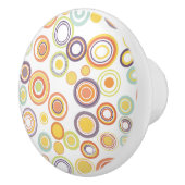 Retro Herfstcirkels Keramische Knop (Rechts)