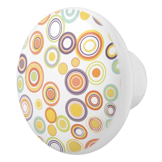 Retro Herfstcirkels Keramische Knop (Rechts)