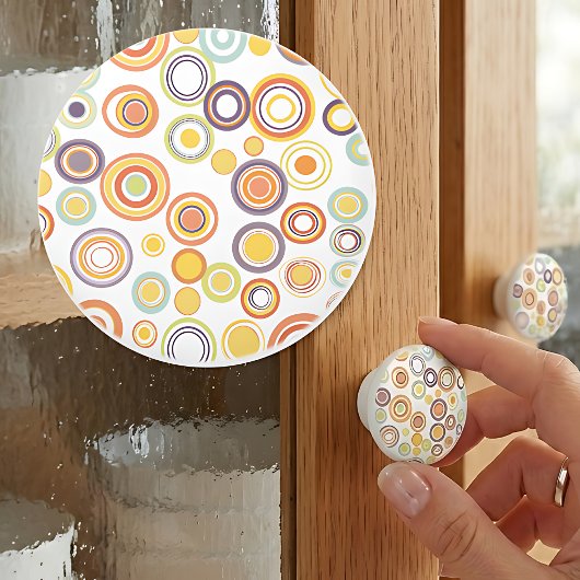 Retro Herfstkringen Keramische Knop